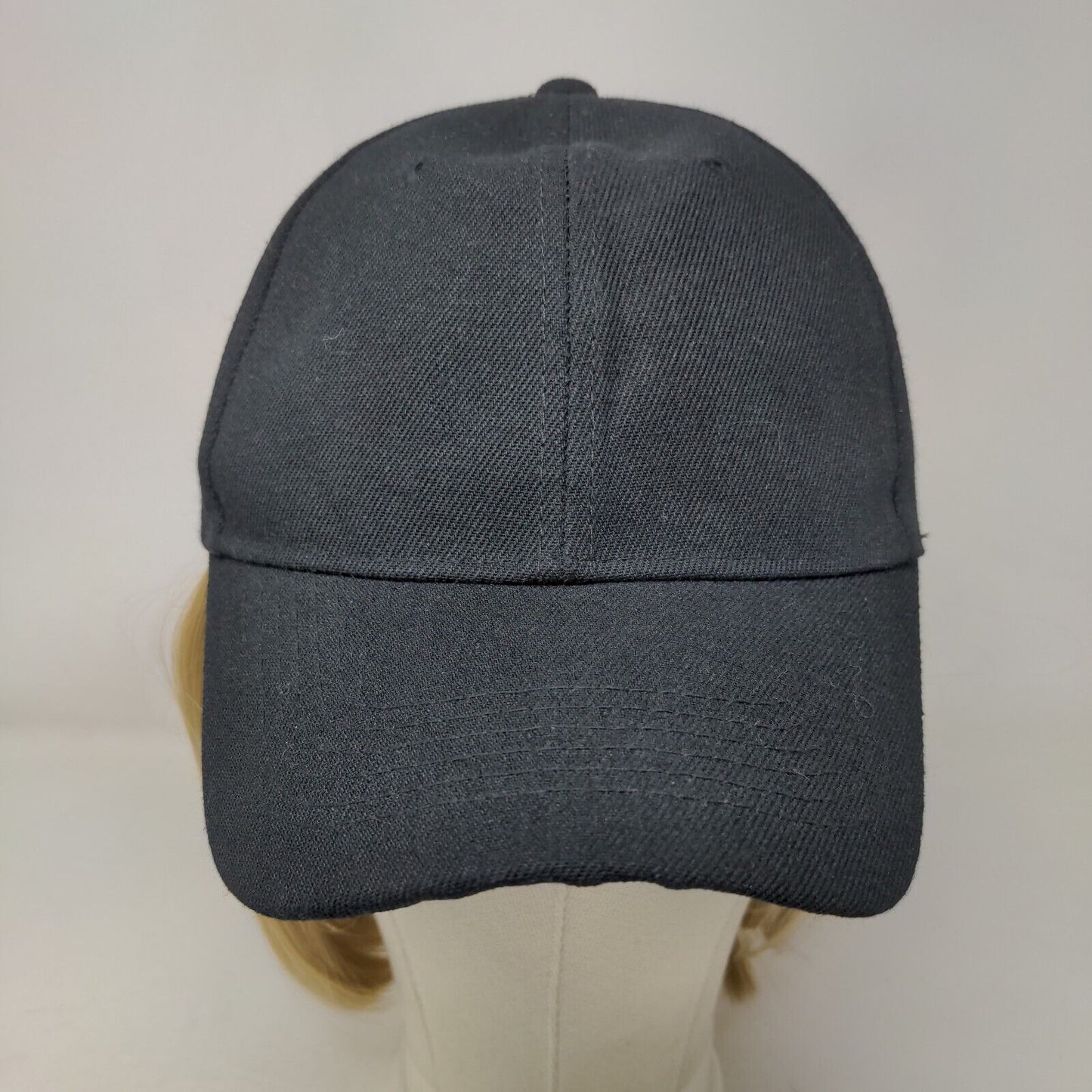 Unbranded Strapback Hat Hair Wig Black One Size 6 Panel Vent Holes
