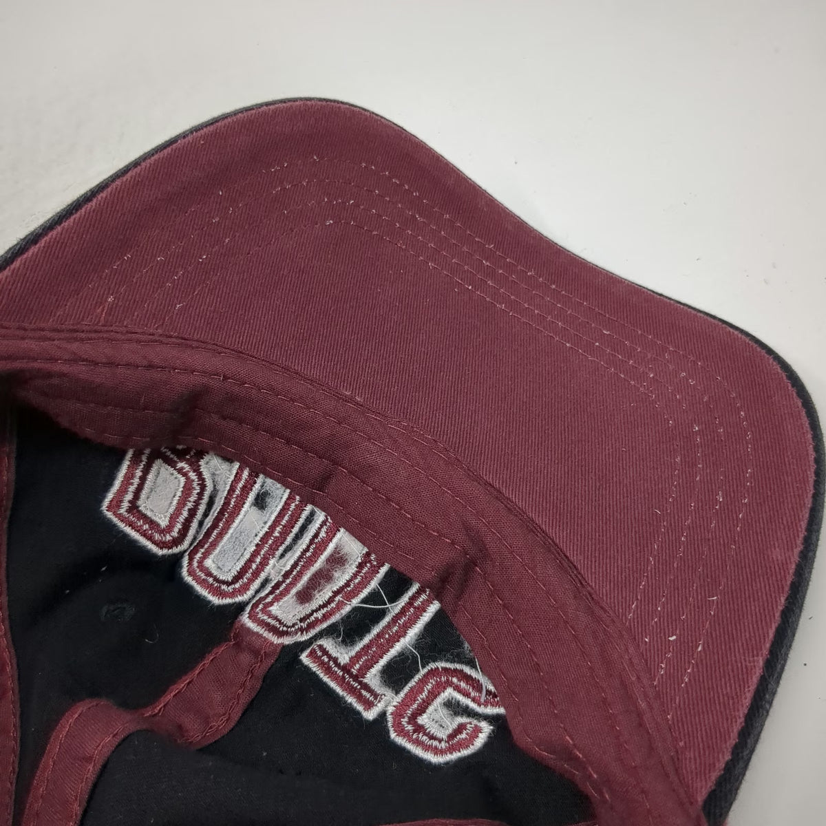 Roots 73 Baseball Cap Black Red One Size Cotton Embroidered Logo Strapback Hat