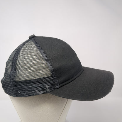 Port Authority Strapback Mesh Back Trucker Hat Gray One Size Logo