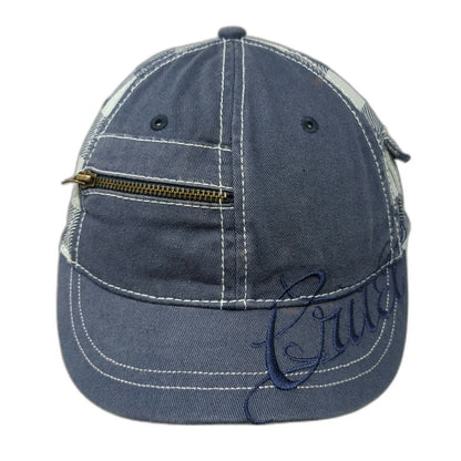 Cruel Girl Baseball Cap Blue White One Size Zipper Side Pocket Strapback Hat