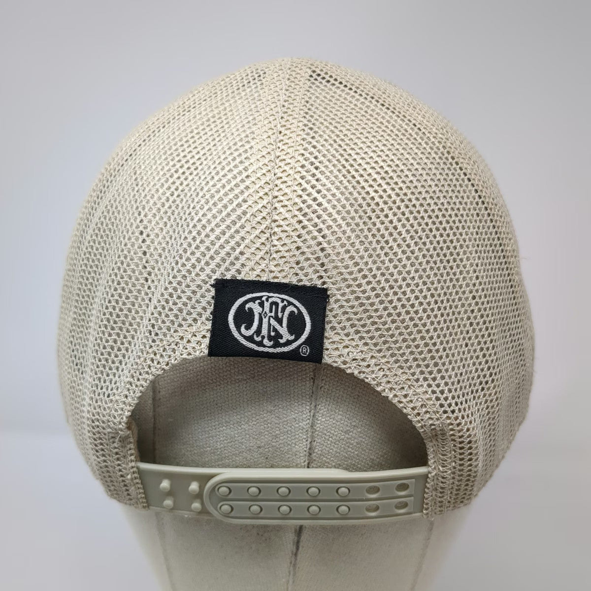 FN Herstal Trucker Hat Gray One Size Mesh Back US Flag Snapback Tactical Patch