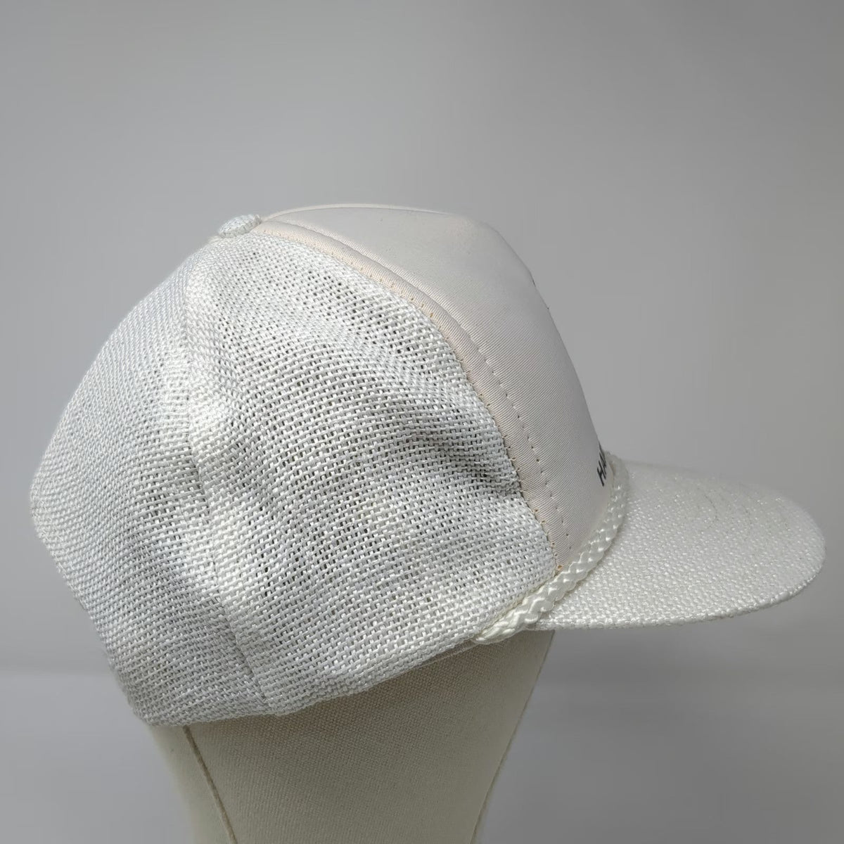 Designer Award Headwear Trucker Hat White One Size Chevron Logo Mesh Snapback