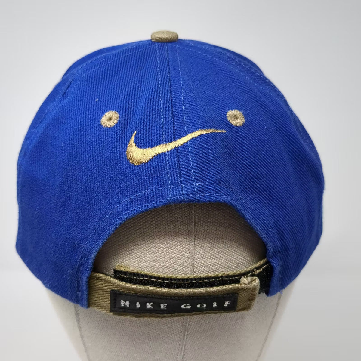 Nike Baseball Cap Blue Beige OS Desert Aire Golf Course Embroidered Strap Hat
