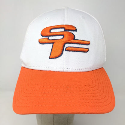 OC Sports Teamgreen Men's Strapback Hat White Orange OSFM Embroidered SF Logo