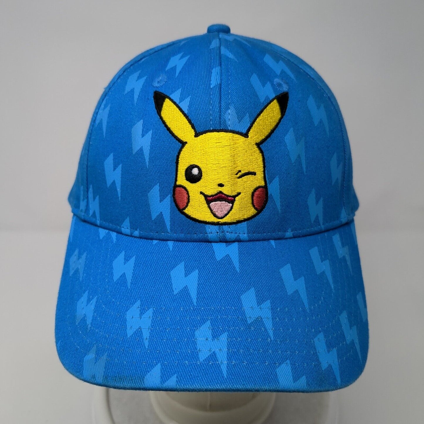 Pikachu Snapback Hat Blue One Size Adjustable Embroidered 6 Panel Pokemon