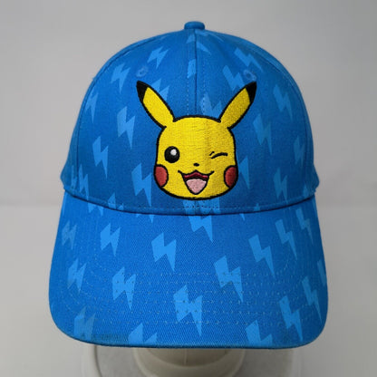 Pikachu Snapback Hat Blue One Size Adjustable Embroidered 6 Panel Pokemon