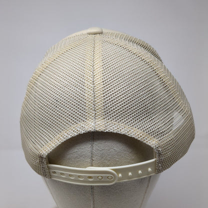 Toss Your Greens Snapback Mesh Back Trucker Hat Tan One Size Adjustable