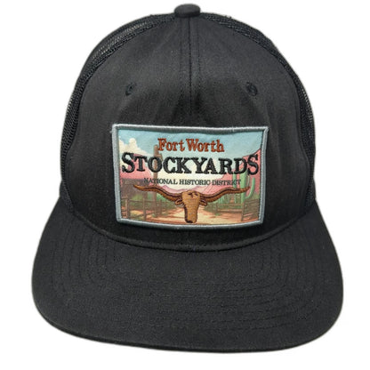 Hat Republic Trucker Hat Black One Size Fort Worth Stockyards Longhorn Snapback