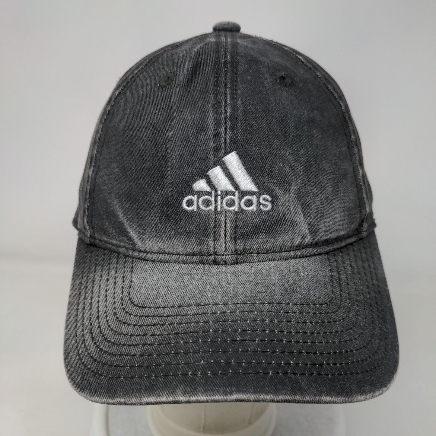 Adidas Slideback Hat Gray One Size Adjustable Embroidered Logo 6 Panel
