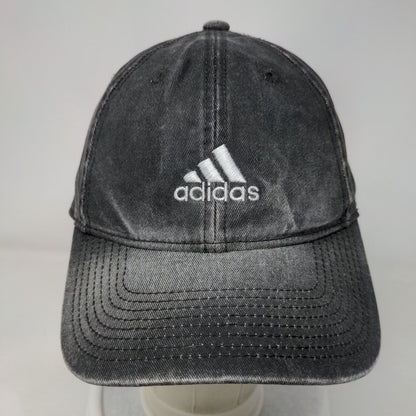 Adidas Slideback Hat Gray One Size Adjustable Embroidered Logo 6 Panel