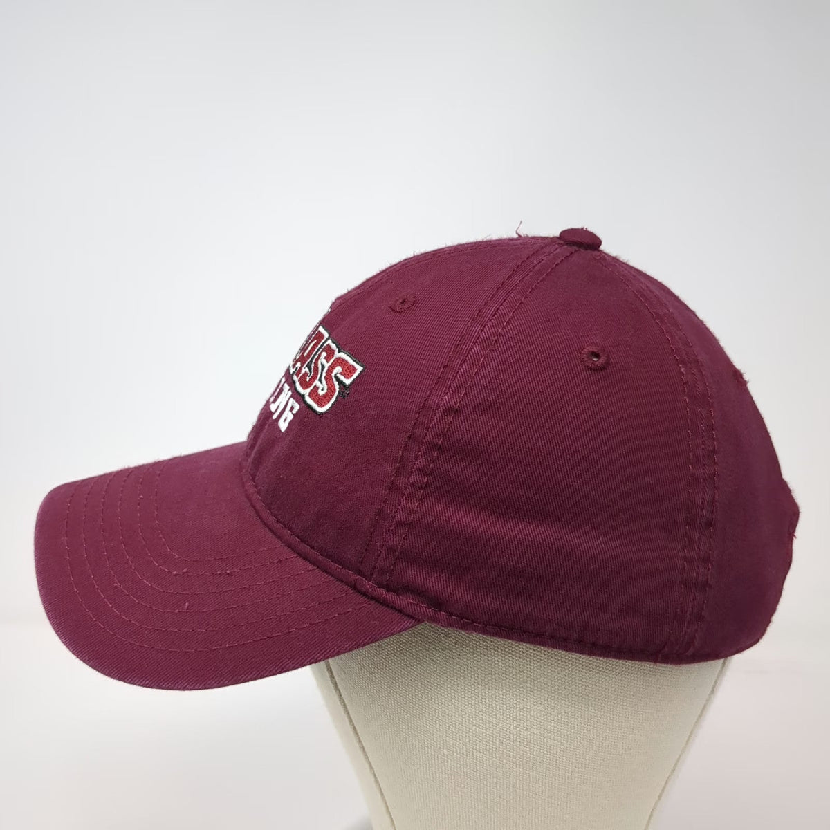 Otto UMass Dining Baseball Cap Red One Size Hat Embroidered Cotton Slideback