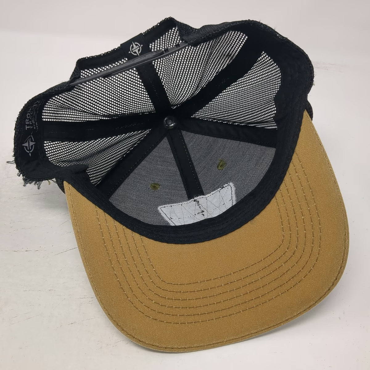 Trophy Tracker Trucker Hat Green Beige Black One Size Mallard Duck Patch Rope