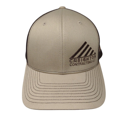 Creighton Contracting LLC Snapback Trucker Hat Tan One Size Mesh Back Richardson