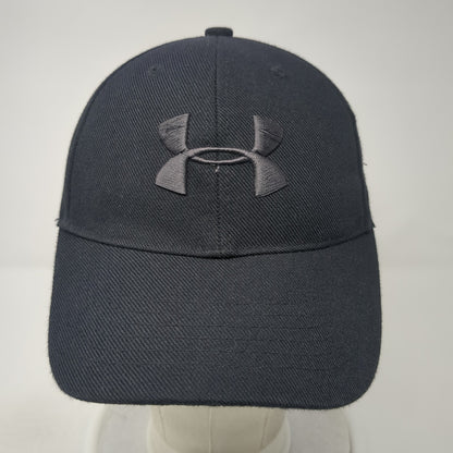 Under Armour Spell Out Strapback Hat Black One Size Embroidered Logo