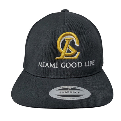 Miami Good Life Snapback Hat Black One Size Embroidered Yupoong