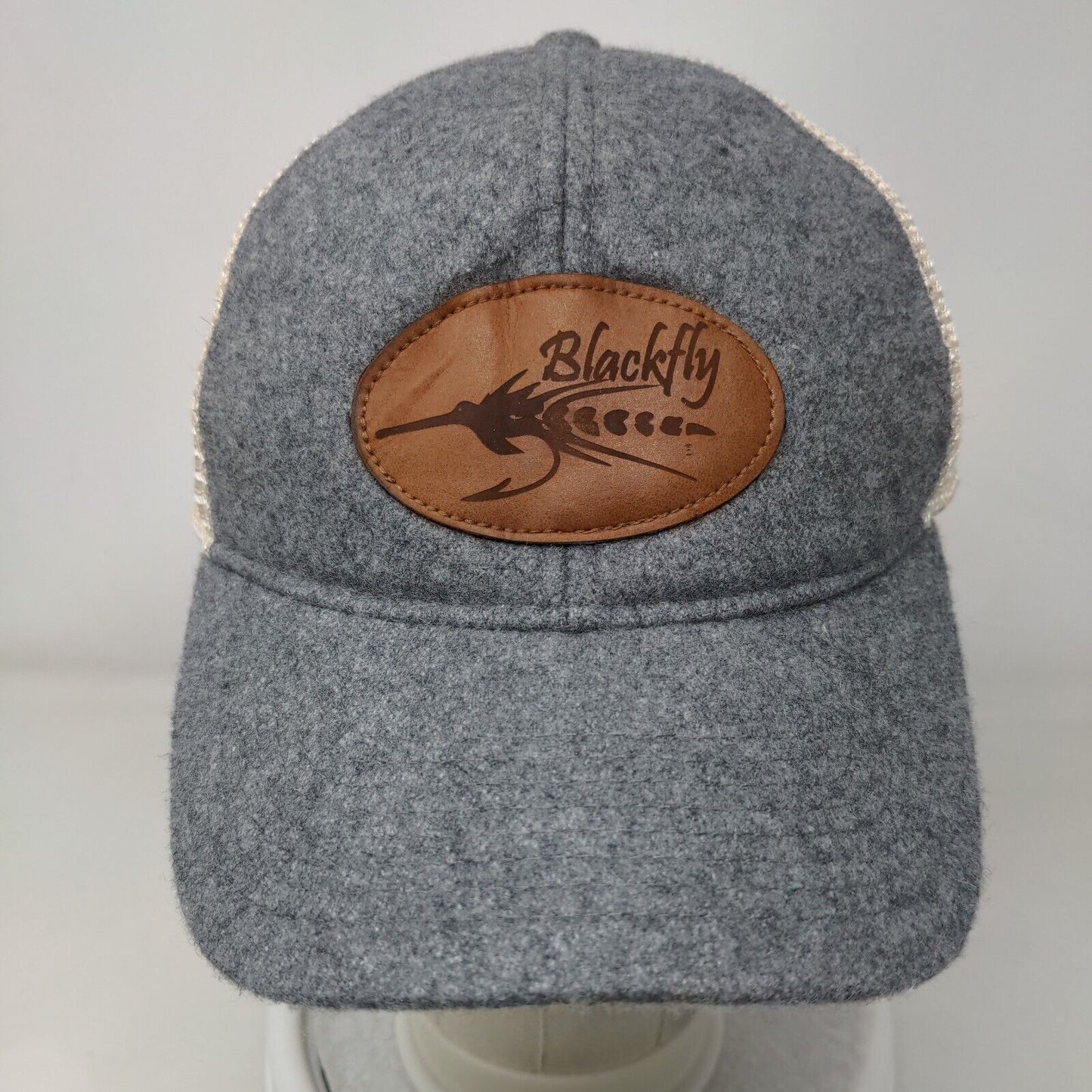 Blackfly Snapback Trucker Hat Gray One Size Adjustable Mesh Back Legacy Wool