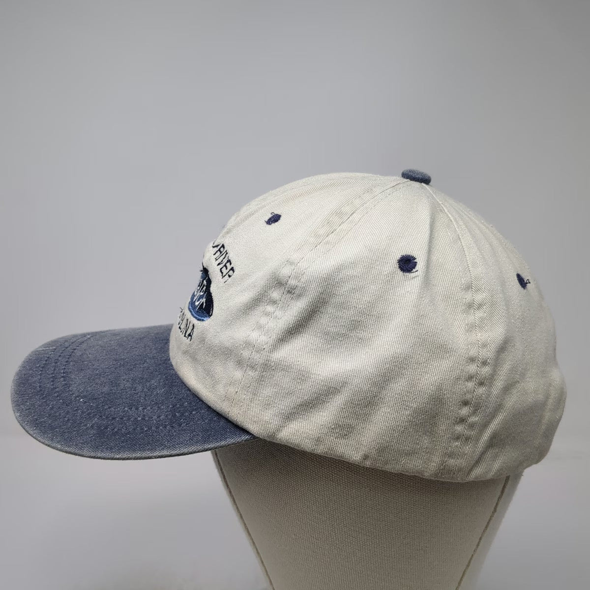 SCI Baseball Cap Beige Blue One Size Nantahala River Whitewater NC Souvenir Hat