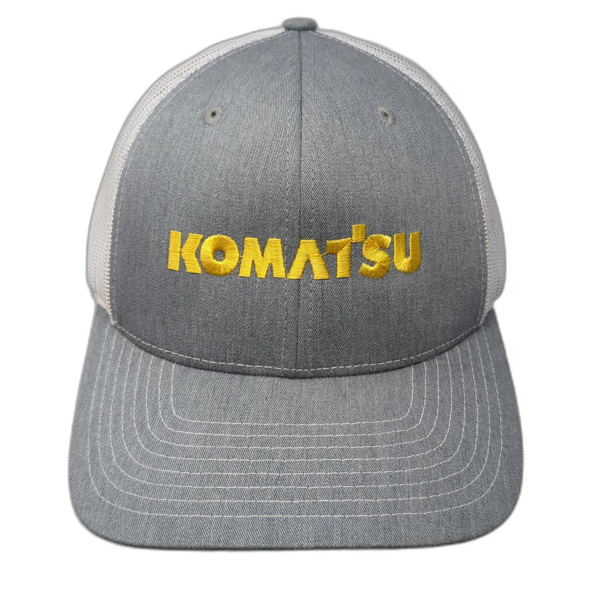Richardson Baseball Cap Gray One Size Komatsu Mesh Snapback Trucker Logo Hat