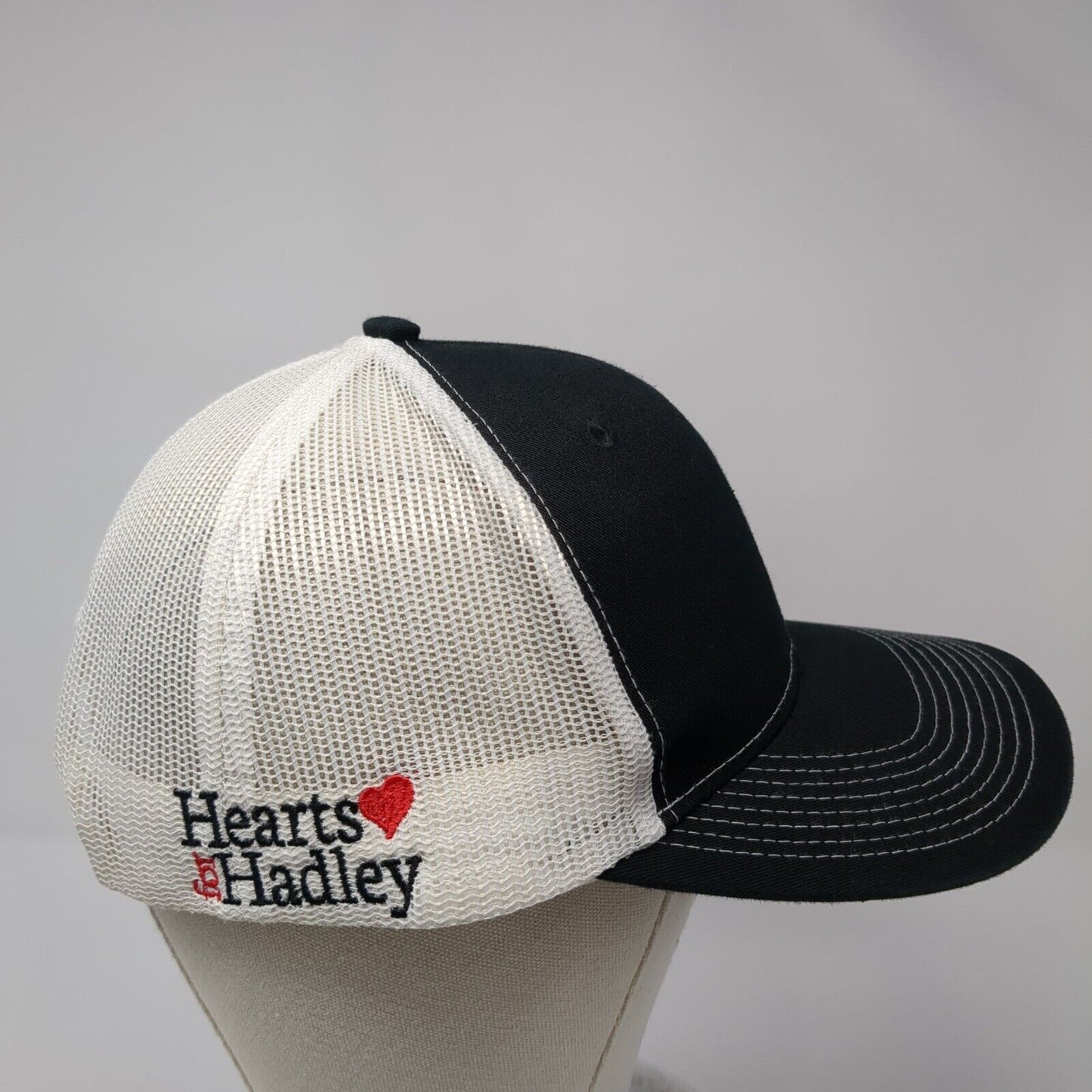 Hearts For Hadley Snapback Trucker Hat Black OS Adjustable Mesh Port Authority