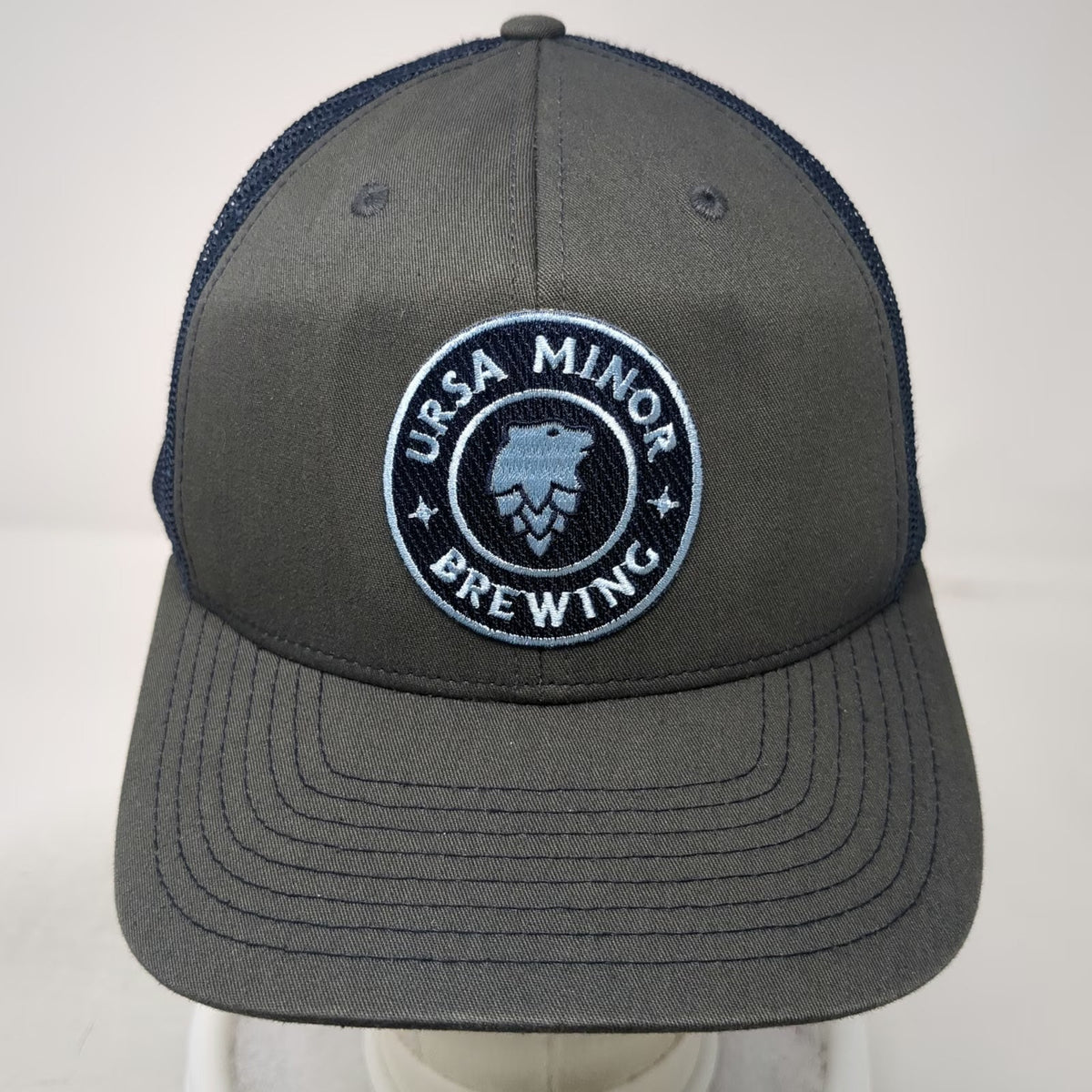 Richardson Trucker Hat Gray Blue One Size Ursa Minor Brewing Mesh Snapback