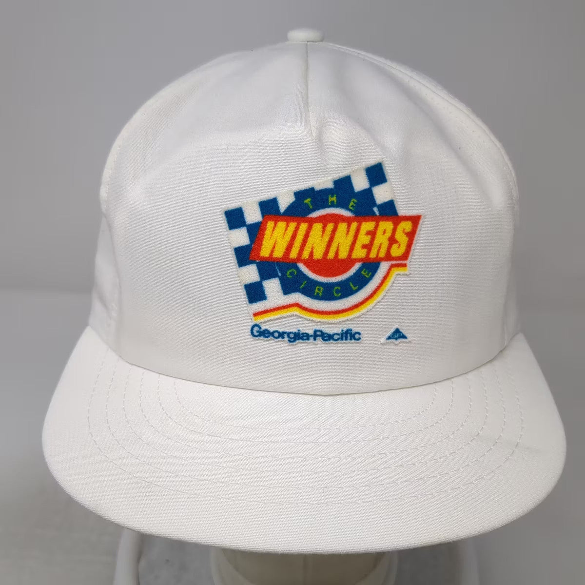 White Trucker Georgia-Pacific Winners Circle Snapback Hat OS Racing Vintage