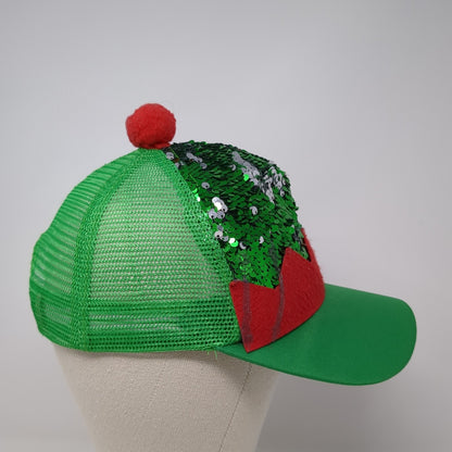 Christmas Elf Snapback Trucker Hat Multicolor One Size Mesh Back Adjustable