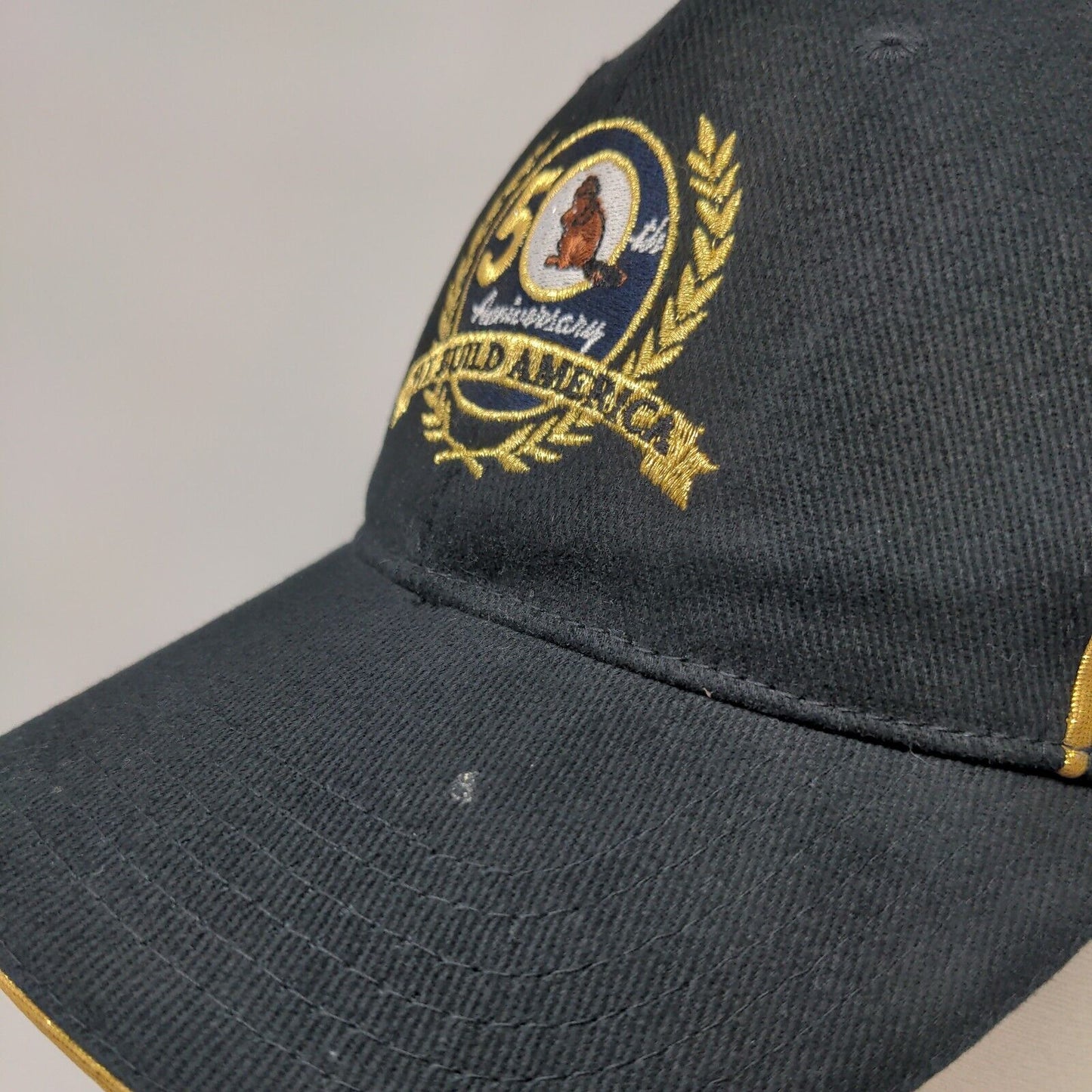 We Build America 50th Anniversary Strapback Hat Black One Size 6 Panel