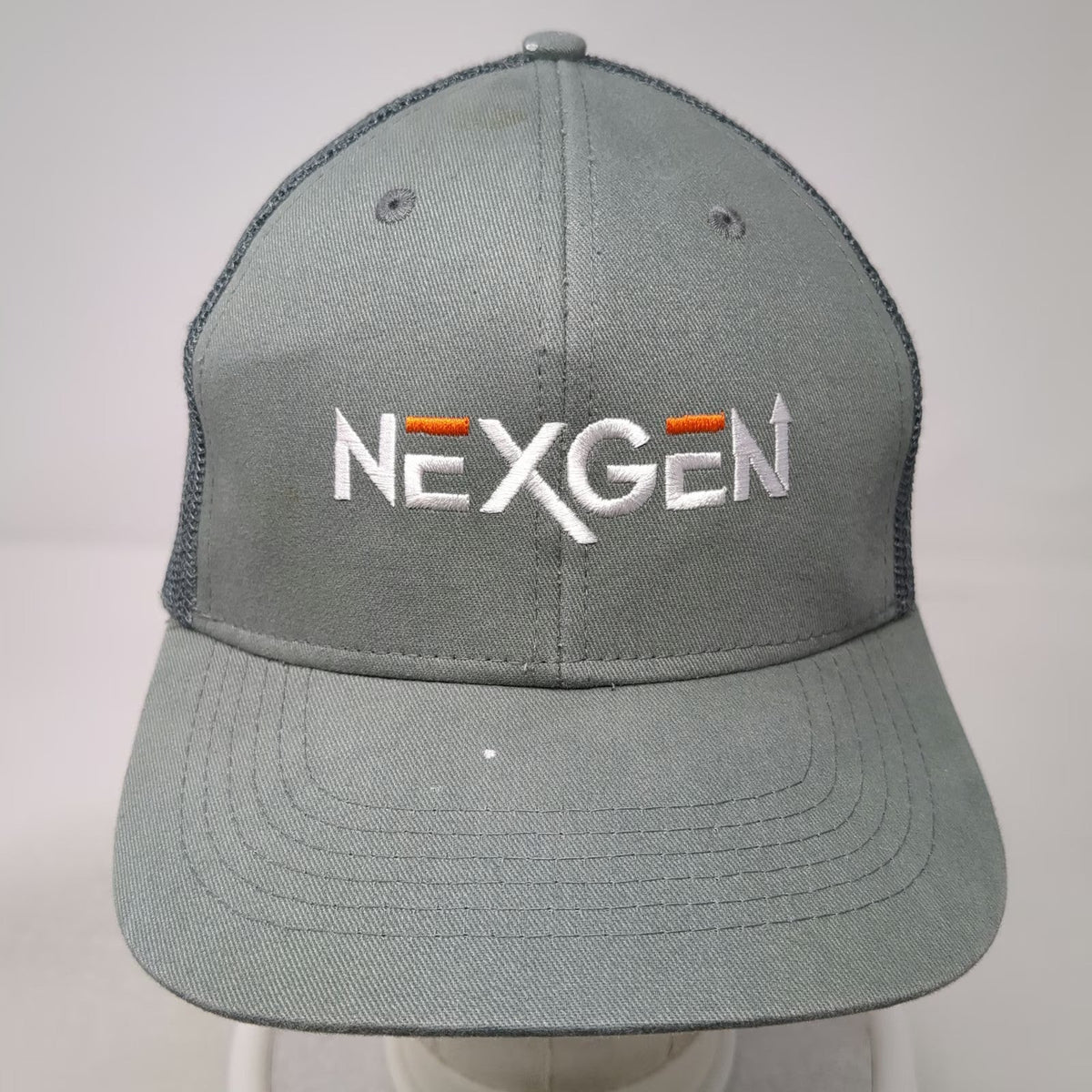Hit Trucker Hat Gray One Size NexGen Embroidered Logo Mesh Back Snapback Cap