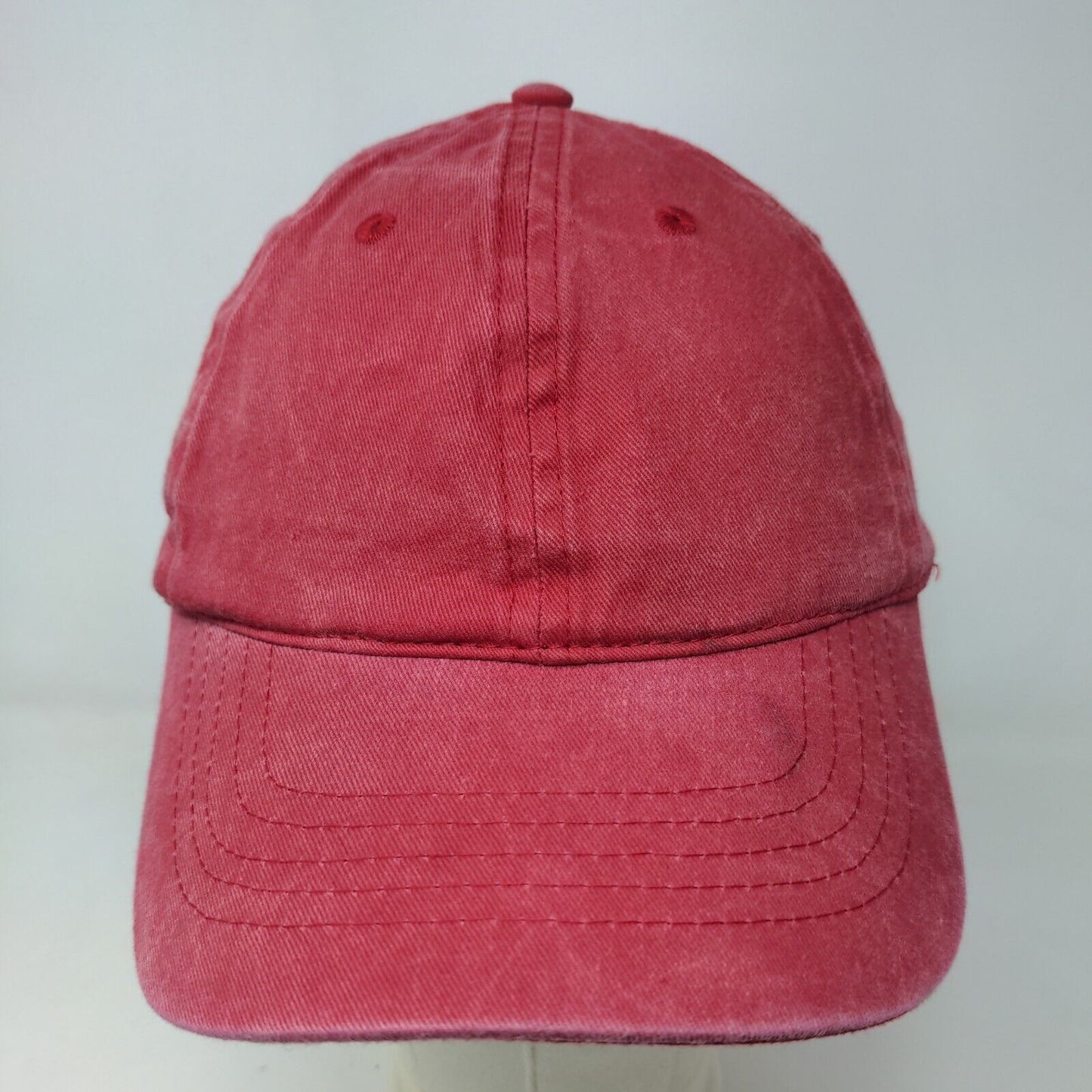 Unbranded Men's Strapback Hat Red OSFM Blank Adjustable Vent Holes