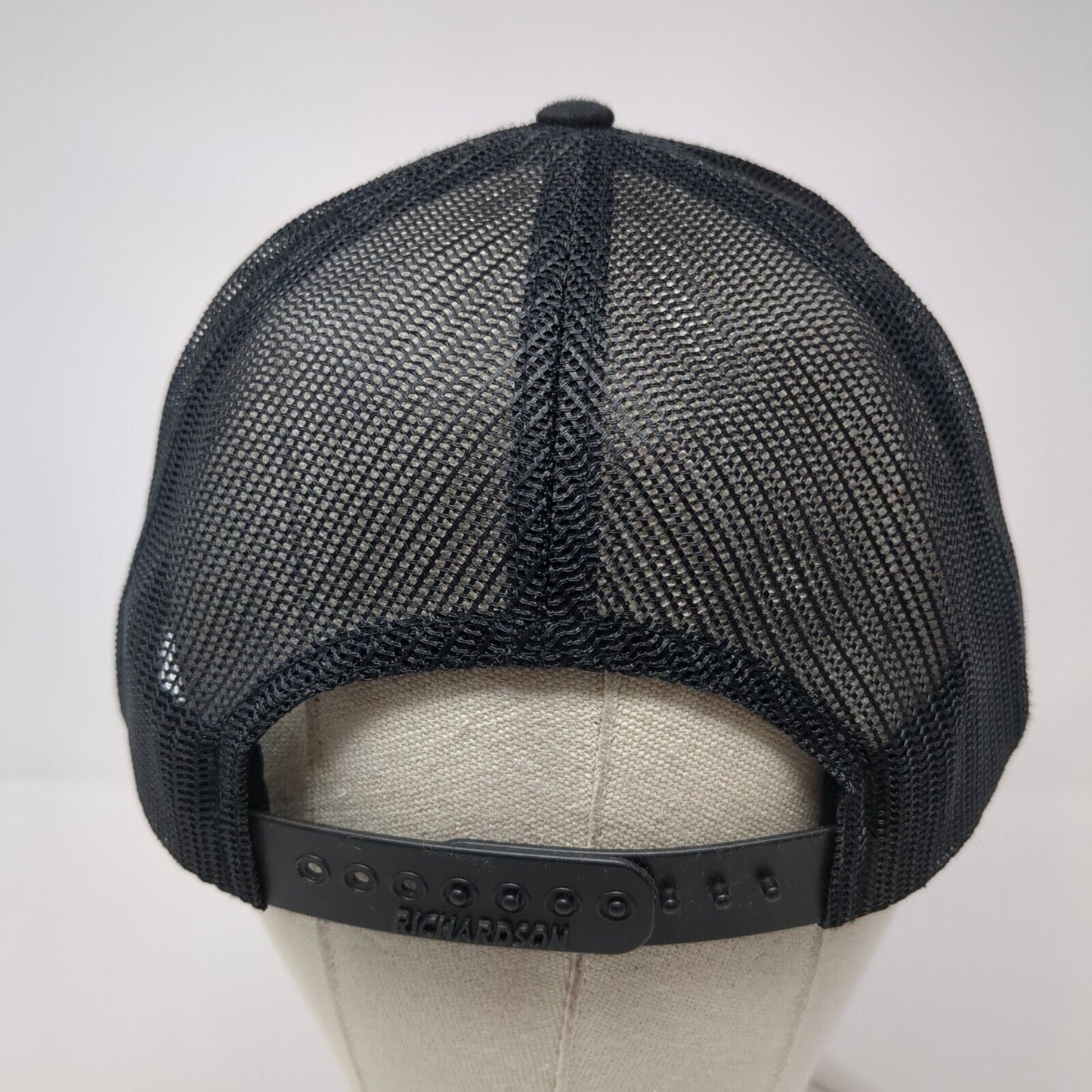 Lovely Hollow Farms Snapback Mesh Back Trucker Hat Black One Size Patch