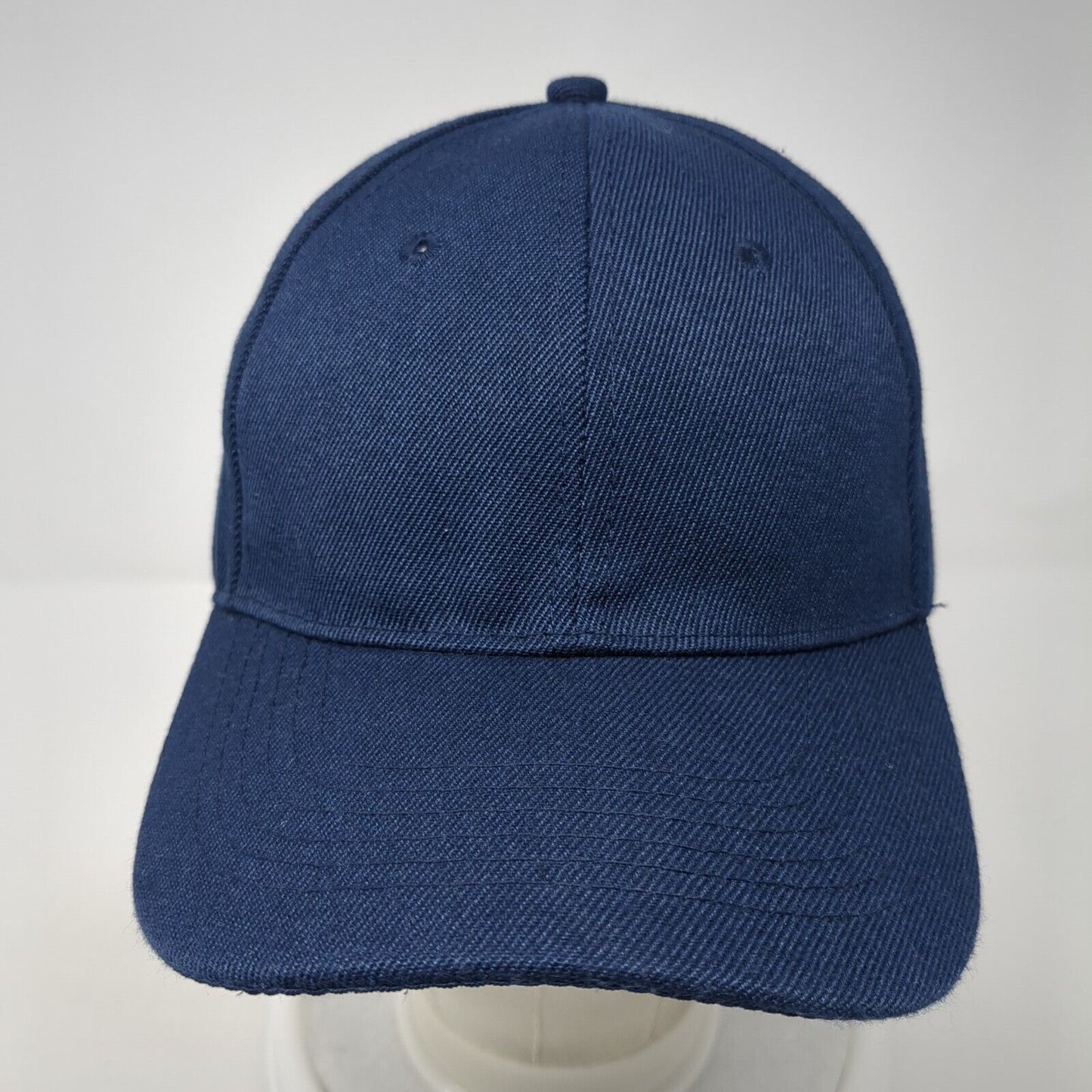 Unbranded Strapback Hat Blue One Size Adjustable Vented Holes 6 Panel Blank