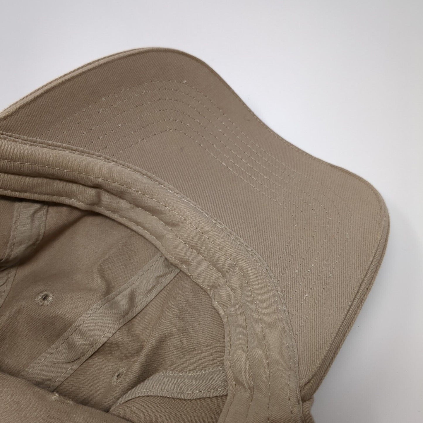 TBD Strapback Hat Tan One Size Adjustable Vented Holes 6 Panel Norwood Cotton