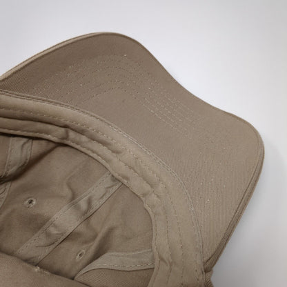TBD Strapback Hat Tan One Size Adjustable Vented Holes 6 Panel Norwood Cotton