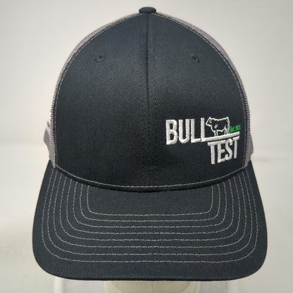 Richardson Trucker Hat Black Gray OSFM Snapback Mesh Merck Animal Health Bull