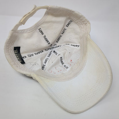Greece Strapback Hat White One Size Adjustable Embroidered 6 Panel Karfil