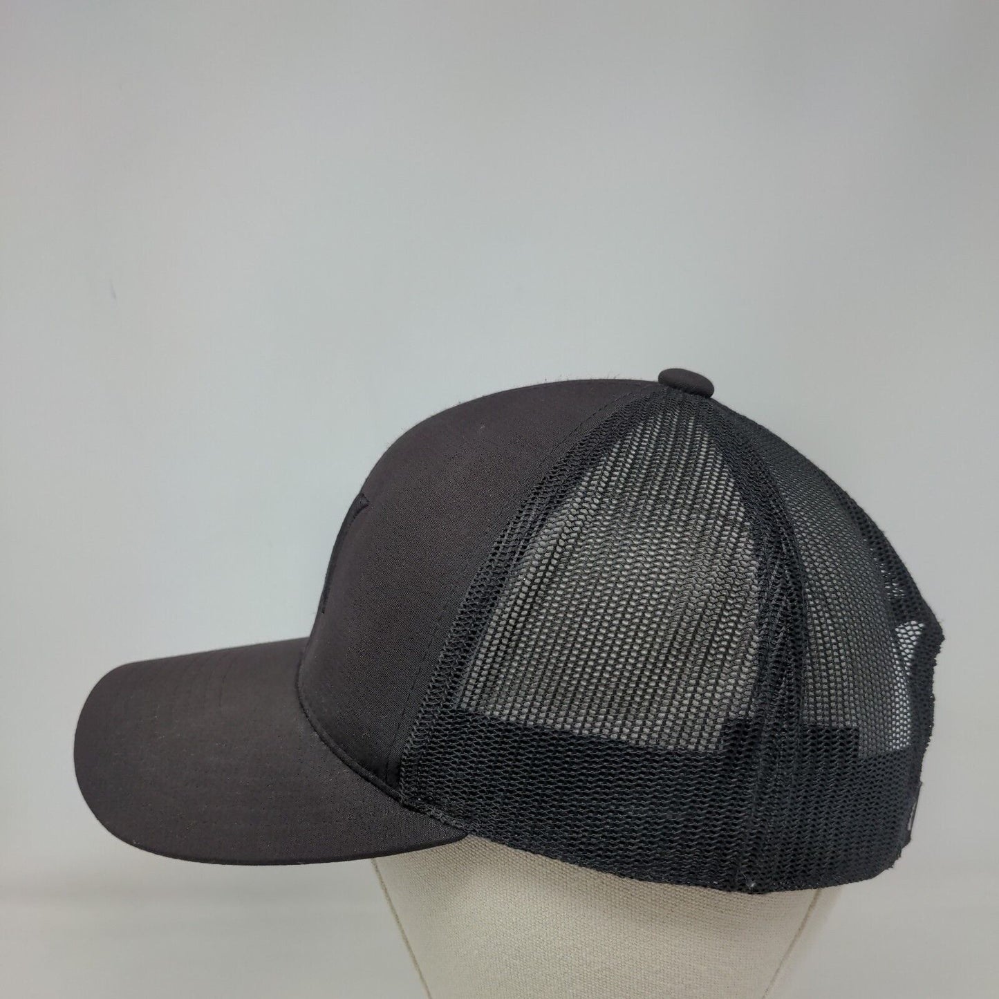 Hurley Snapback Trucker Hat Black OS Adjustable Mesh Back The Classics Yupoong