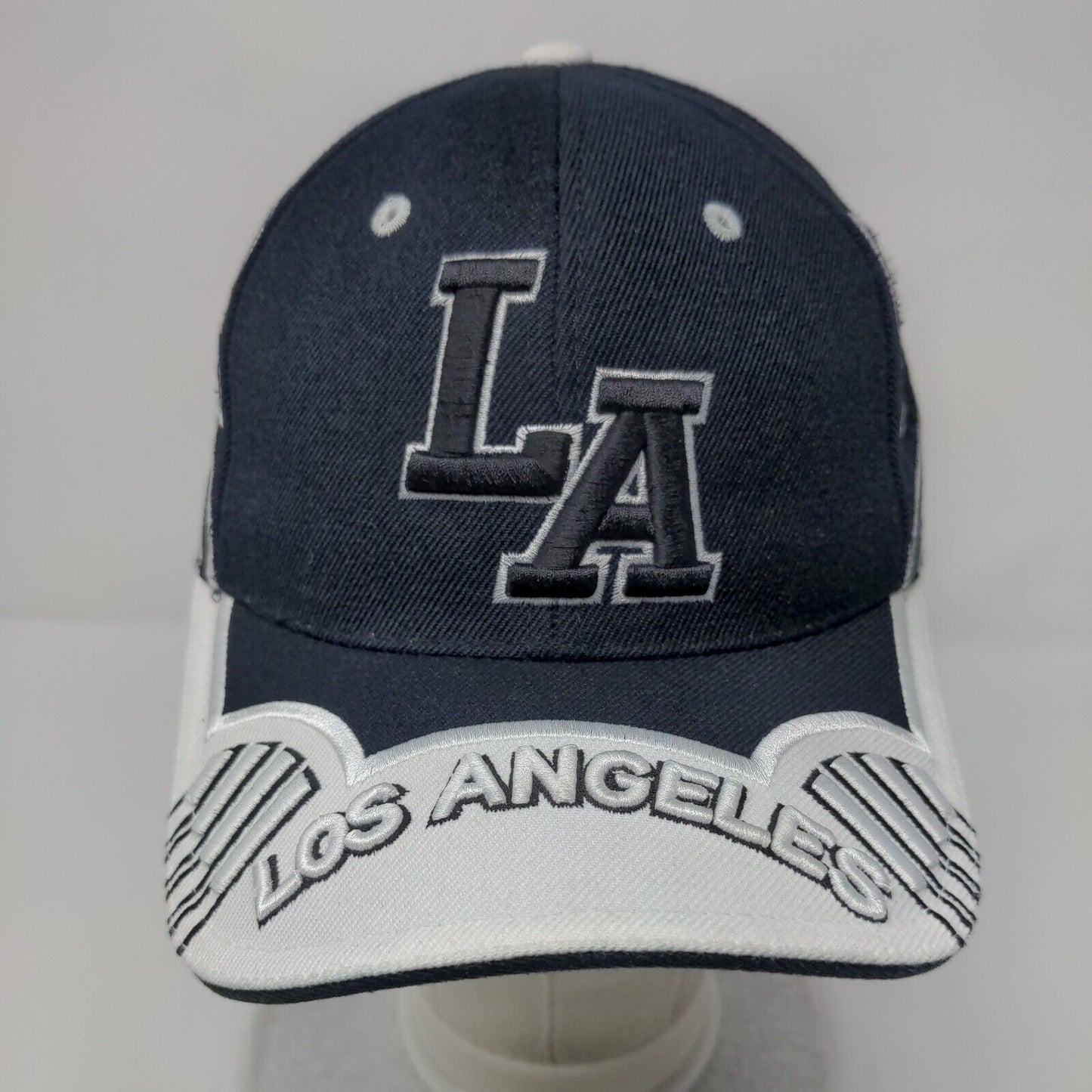 LA Los Angeles Strapback Hat Blue One Size Adjustable Embroidered La Vina Co