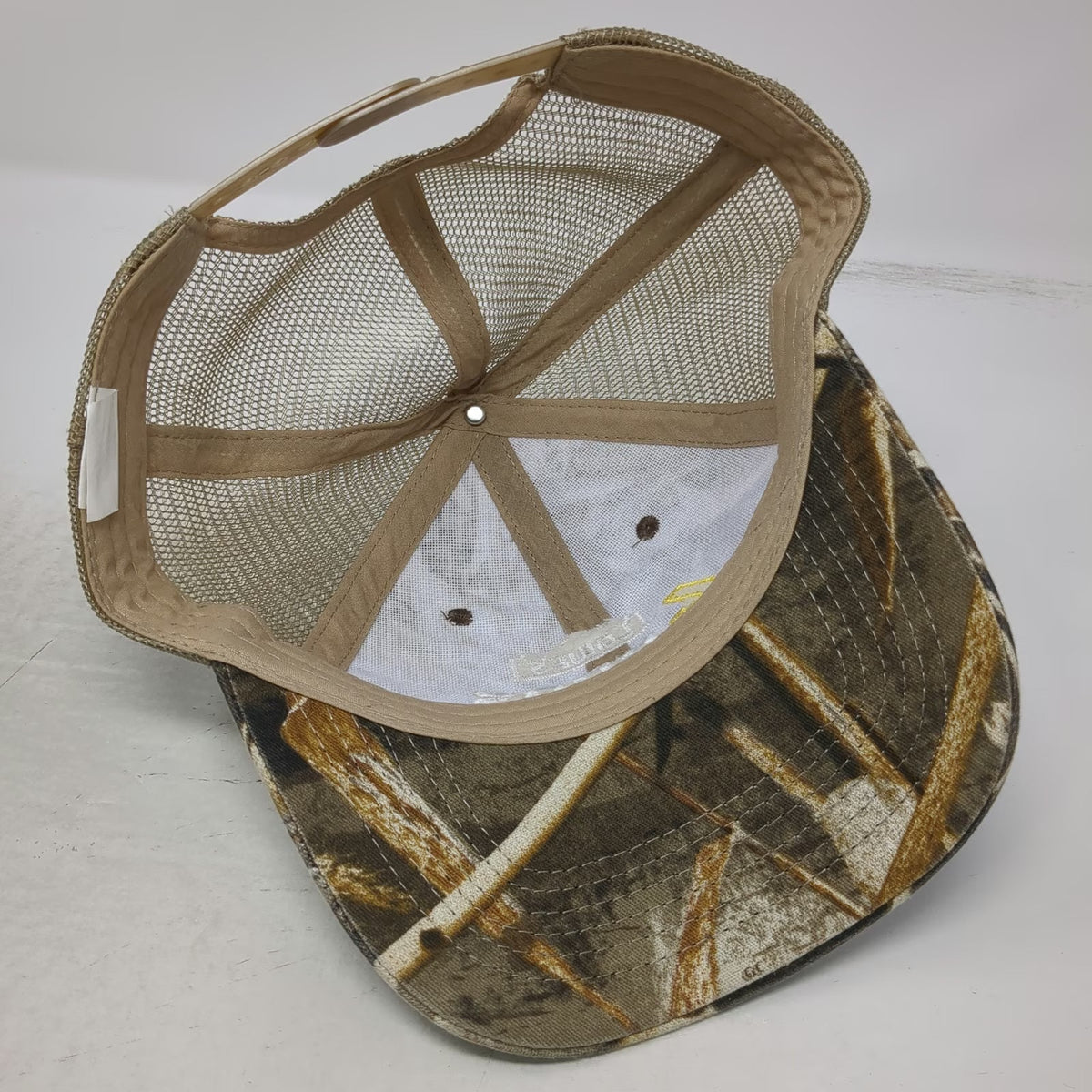 Lowe's 4 Pros Camo Trucker Hat Brown Mesh Back One Size Snapback Logo Hardware