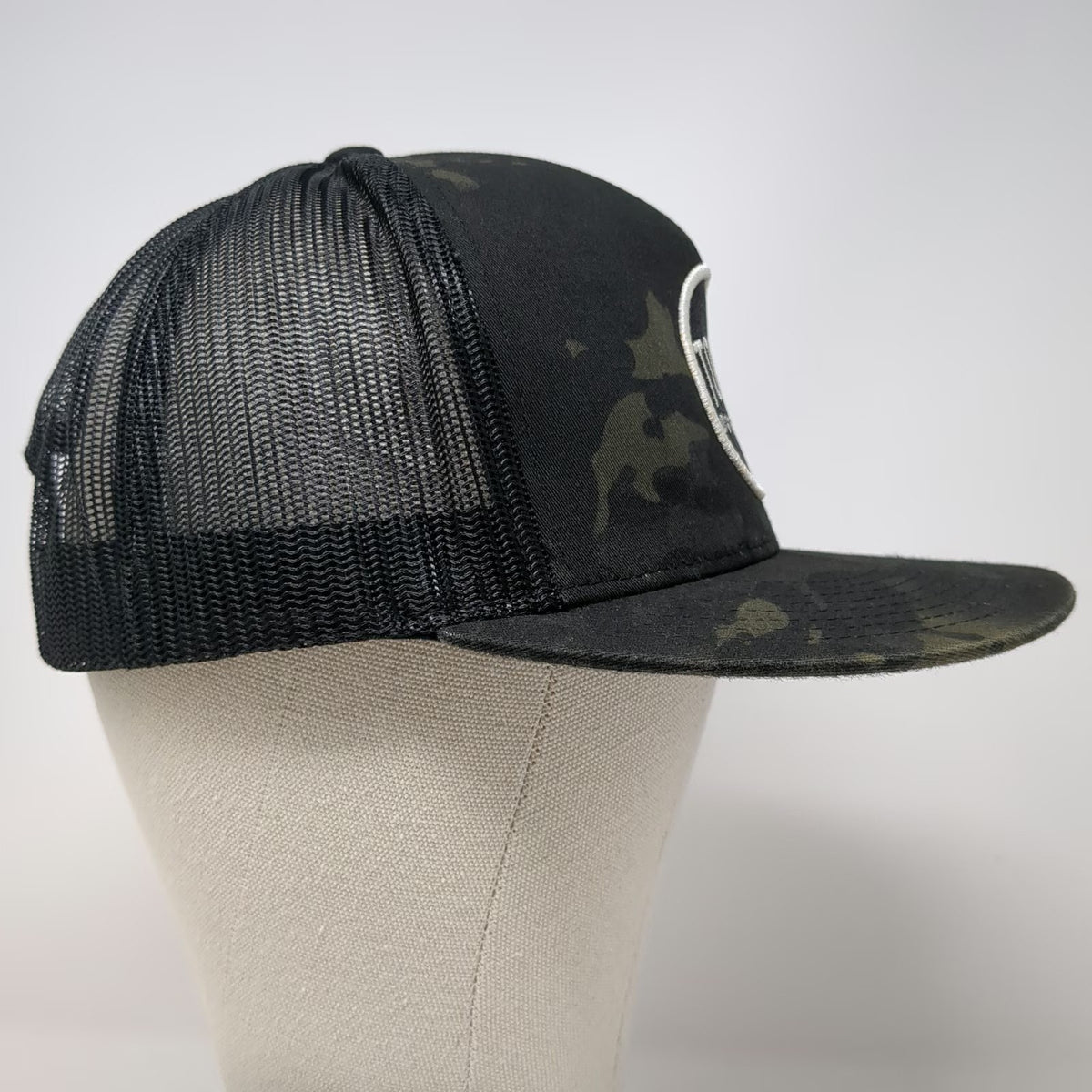 Yupoong Trucker Hat Black One Size Mesh Multicam Flat Bill TOOBS Distribution