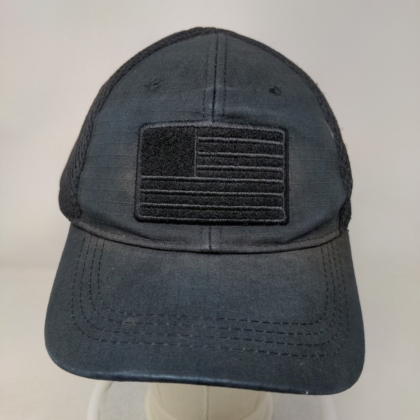 American Flag Fitted Trucker Hat Black OSFM Mesh Patriotic Highland Tactical