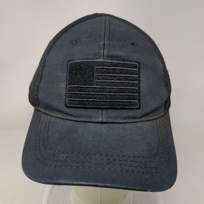 American Flag Fitted Trucker Hat Black OSFM Mesh Patriotic Highland Tactical