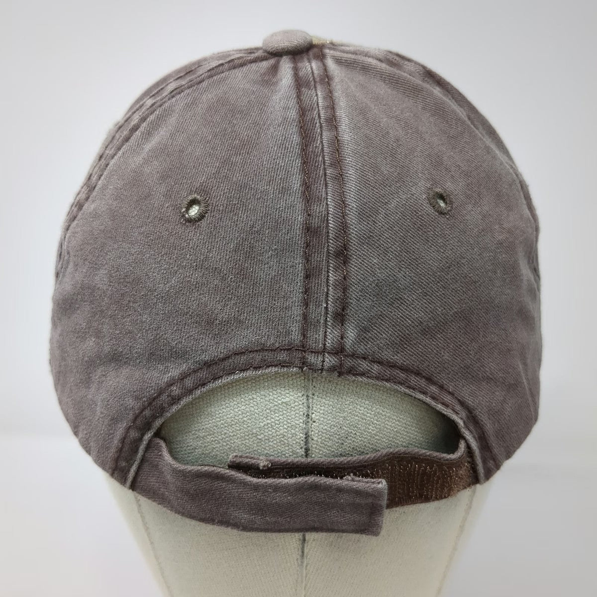 Brown 5 Panel Aruba One Happy Island Hat One Size Quilted Distressed Strapback