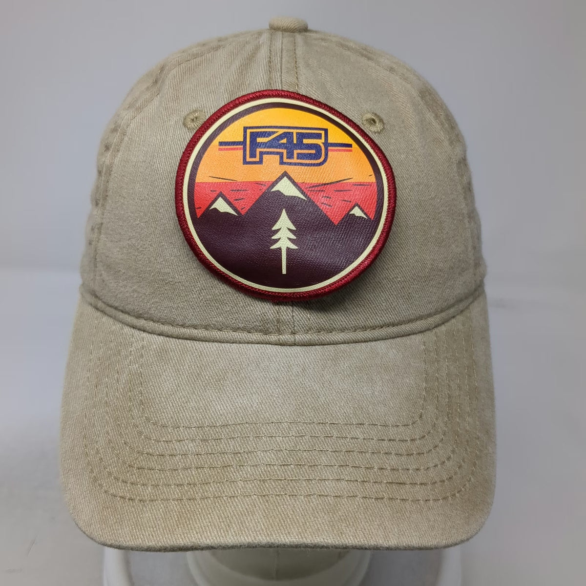 F45 Training Fitness Mountains Beige One Size Baseball Cap Slideback Hat Cotton