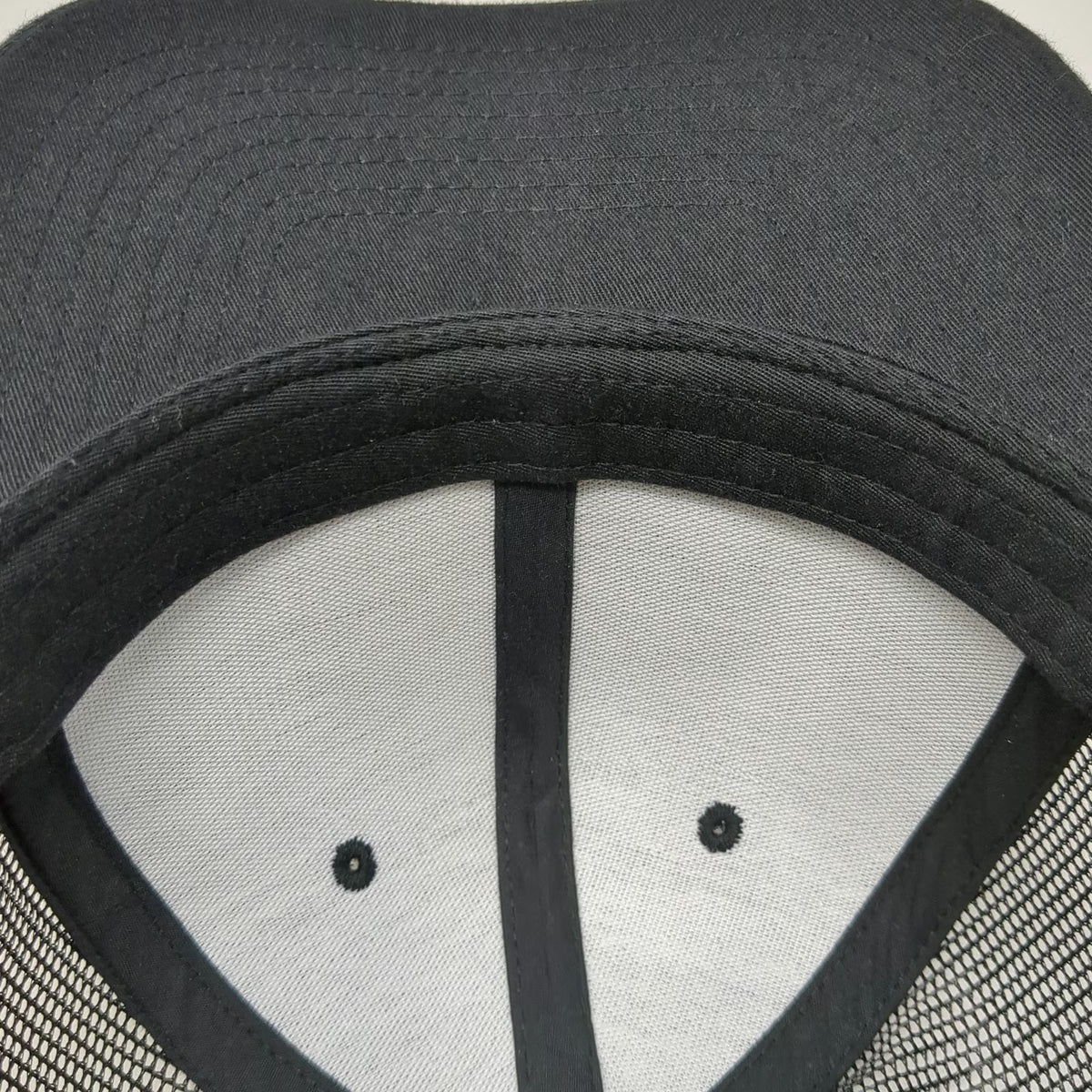 Trucker Hat Black Brown One Size Cedar Creek Capital Leather Patch Snapback