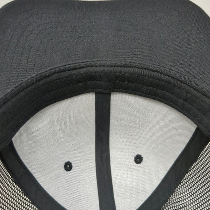 Trucker Hat Black Brown One Size Cedar Creek Capital Leather Patch Snapback