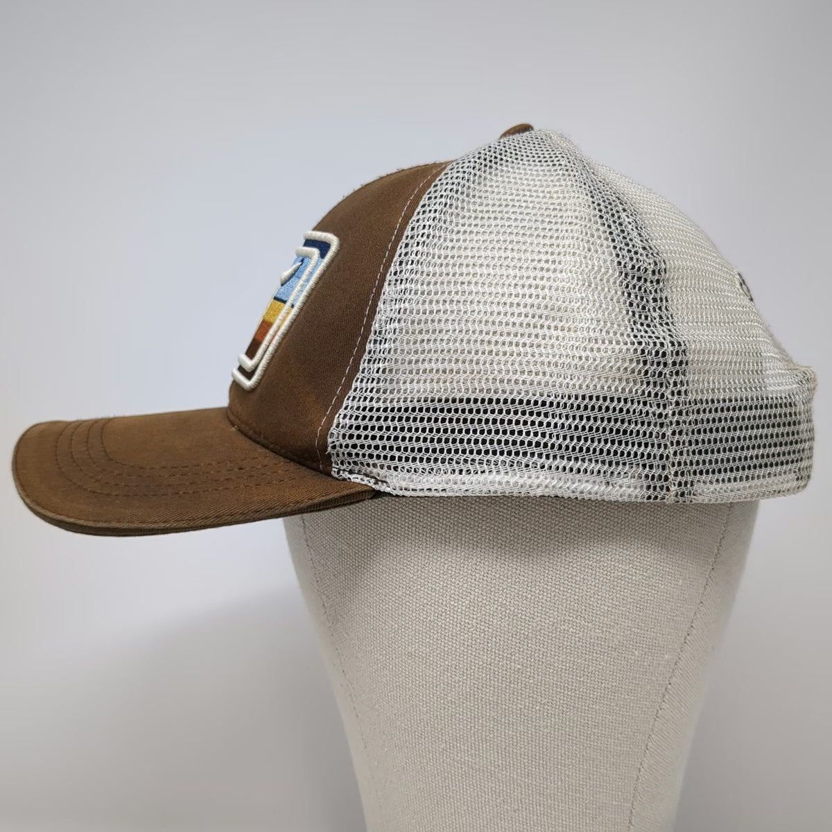 Cody James Trucker Hat Brown One Size Bull Skull Patch Mesh Snapback Retro Logo