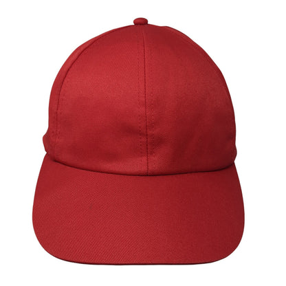 Unbranded Strapback Hat Red One Size Solid Adjustable Blank 6 Panel