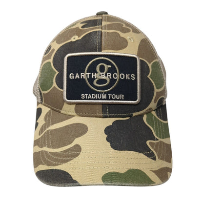 Garth Brooks Stadium Tour Snapback Trucker Hat Camo One Size Mesh Back