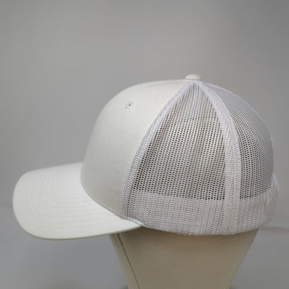 Yupoong White Trucker Hat One Size Entrepreneur Embroidered Mesh Back Snapback