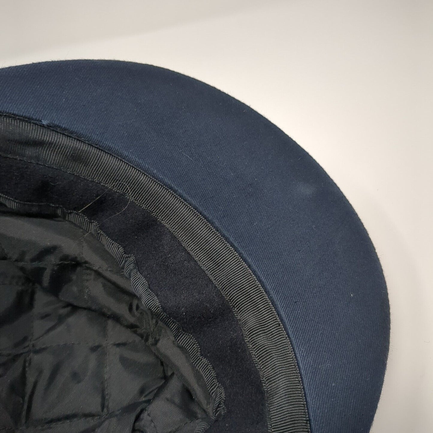 Unbranded Fitted Pom Pom Hat Blue 55cm Solid Outdoor Wool Blend Quilted